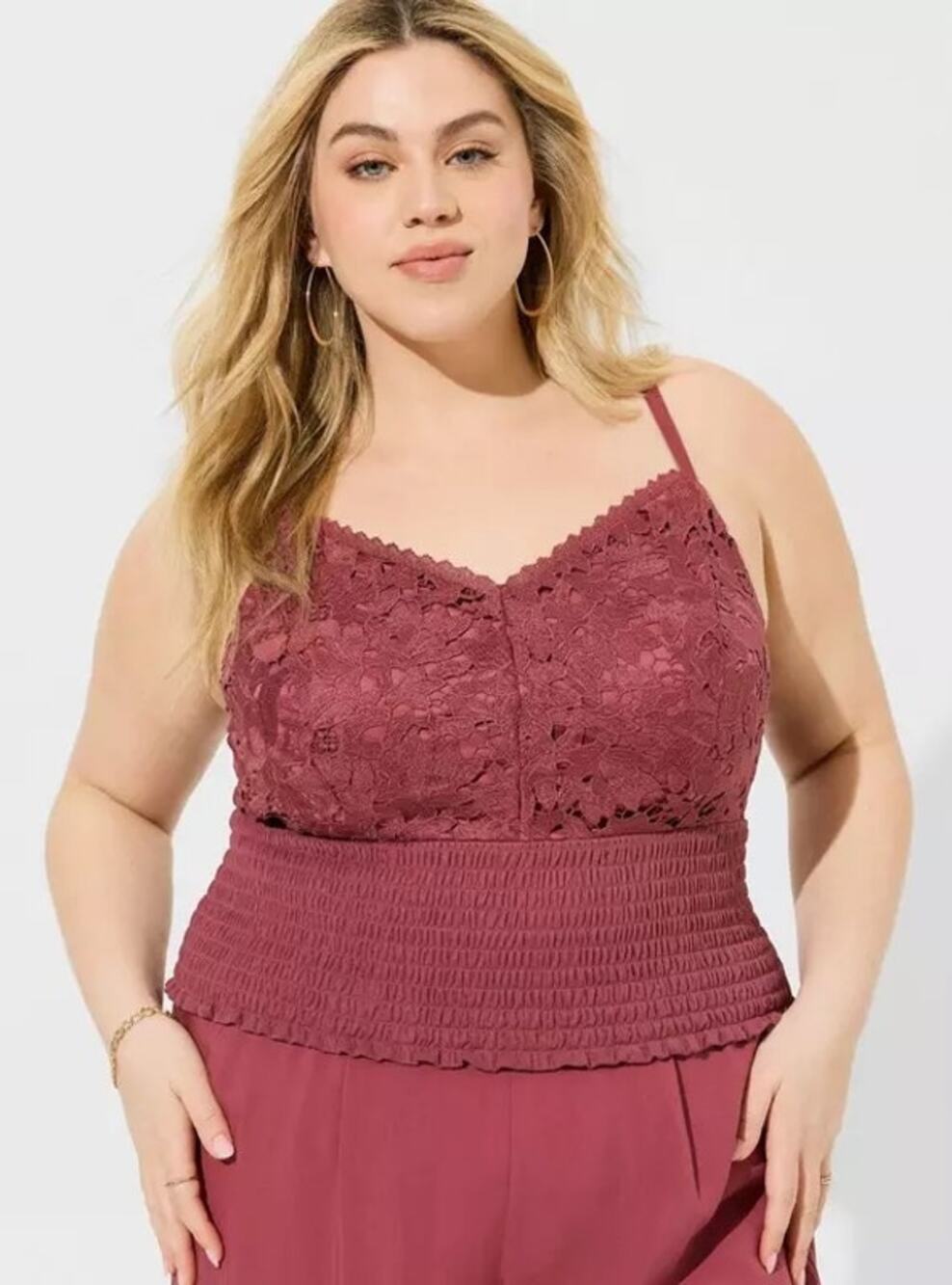 Torrid | Mauve Pink Lace Cropped Tank Top Plus Size 3X Coquette